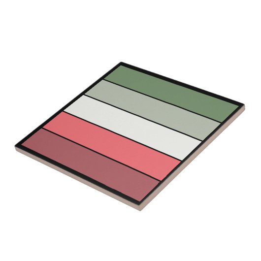 Kerst Rood Wit Groen Kleur op getextureerd papier Tegeltje (Zijkant)