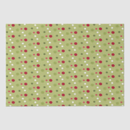 Kerst Rood, Wit Groen Stippen met Groene Achtergro Tissuepapier