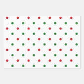 Kerst rood wit groen zwart kraft polka stippen inpakpapier vel (Voorkant)