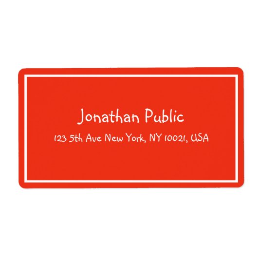 Kerst Rood Wit Hand Script Sjabloon Verzending Etiket (Voorkant)