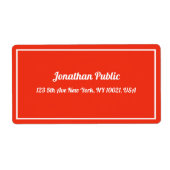 Kerst Rood Wit Handgeschreven Sjabloon Verzending Etiket (Voorkant)