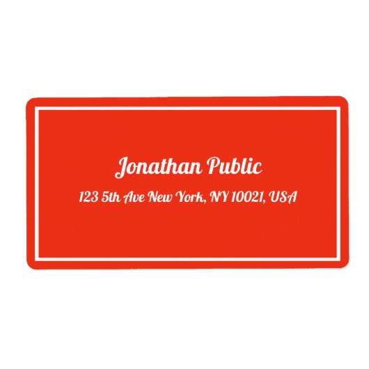 Kerst Rood Wit Handgeschreven Sjabloon Verzending Etiket (Voorkant)