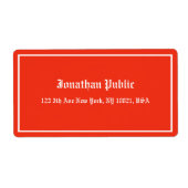 Kerst Rood Wit Kalligrafie Sjabloon Verzending Etiket (Voorkant)