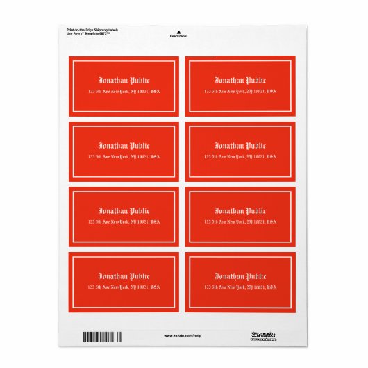 Kerst Rood Wit Kalligrafie Sjabloon Verzending Etiket (Full Sheet)