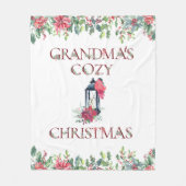 Kerst Rood, Wit Oma's Gezellige Fleece Deken (Voorkant)