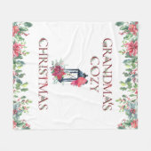 Kerst Rood, Wit Oma's Gezellige Fleece Deken (Voorkant (Horizontaal))