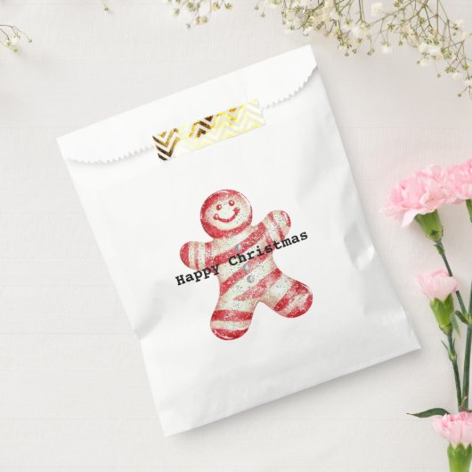 Kerst Rood Wit Pepermunt Gingerbread Cookie Bedankzakje (Gezegeld)