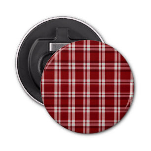 Kerst Rood Wit Plaid Button Flesopener