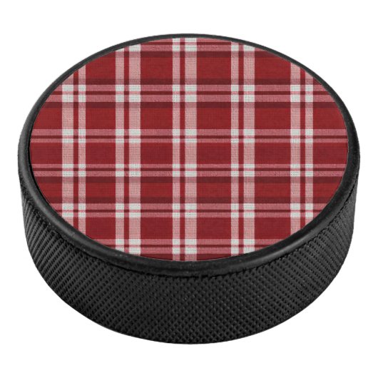 Kerst Rood Wit Plaid Hockey Puck (3/4)