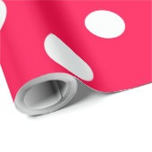 Kerst Rood Wit Polka Dots Nostalgische Sjabloon Cadeaupapier (Rol Hoek)