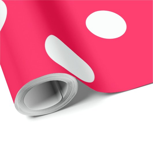 Kerst Rood Wit Polka Dots Nostalgische Sjabloon Cadeaupapier (Rol Hoek)