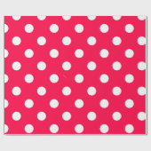 Kerst Rood Wit Polka Dots Nostalgische Sjabloon Cadeaupapier (Vlak)