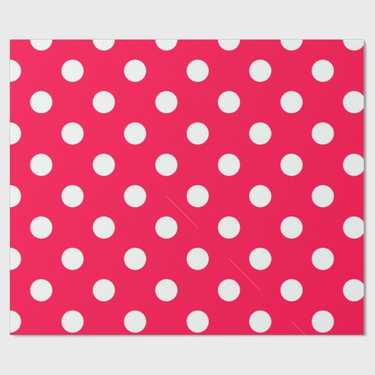 Kerst Rood Wit Polka Dots Nostalgische Sjabloon Cadeaupapier (Vlak)