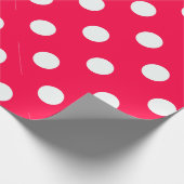 Kerst Rood Wit Polka Dots Nostalgische Sjabloon Cadeaupapier (Hoek)