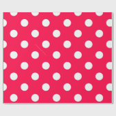 Kerst Rood Wit Polka Dots  Sjabloon Cadeaupapier (Vlak)