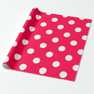 Kerst Rood Wit Polka Dots  Sjabloon Cadeaupapier