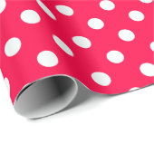 Kerst Rood Wit Polka Dots Trendy Sjabloon Cadeaupapier (Rol Hoek)