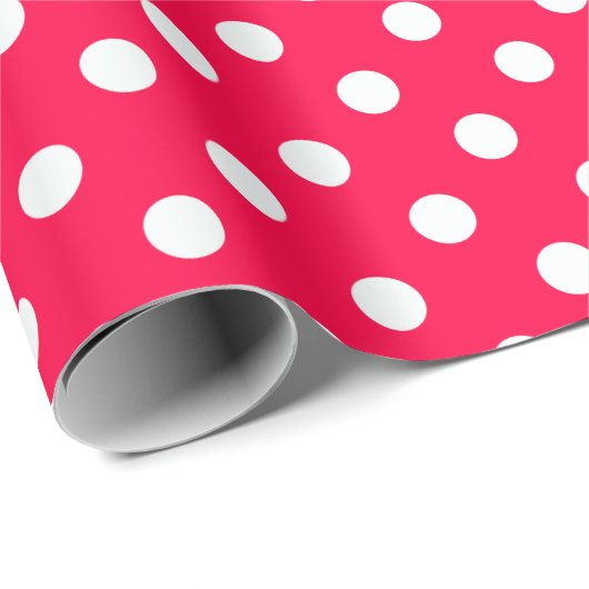 Kerst Rood Wit Polka Dots Trendy Sjabloon Cadeaupapier (Rol Hoek)