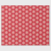 Kerst Rood & Wit Sneeuwvlokken Vakantiepatroon Cadeaupapier (Vlak)