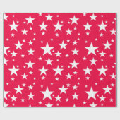 Kerst Rood Wit Sterren Nostalgisch Elegant Cadeaupapier (Vlak)
