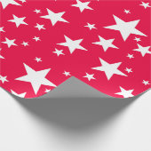 Kerst Rood Wit Sterren Nostalgisch Elegant Cadeaupapier (Hoek)