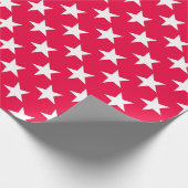Kerst Rood Wit Sterren Nostalgische Sjabloon Chic Cadeaupapier (Hoek)