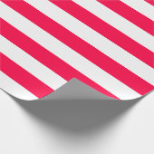 Kerst Rood Wit Strepen Elegante Sjabloon Cadeaupapier (Hoek)