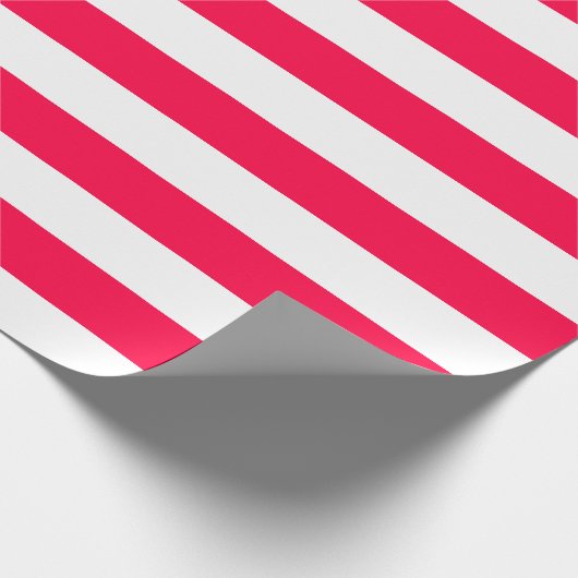 Kerst Rood Wit Strepen Elegante Sjabloon Cadeaupapier (Hoek)