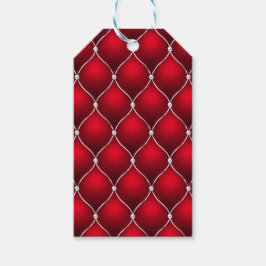 KERST ROOD & WIT TUFTED UITZIENDE PATROON CADEAULABEL