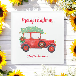 Kerst Rood Wit Vakantie Kerstfeest Glazen Onderzetter