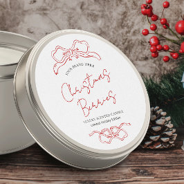 Kerst Rood & Wit Winter Kaars Product Label