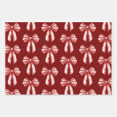 Kerst Rood Witte Pepermunt Bogen Inpakpapier Vel (Voorkant)