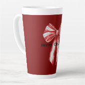 Kerst Rood Witte Pepermunt Bogen Latte Mok (Linkerhoek)