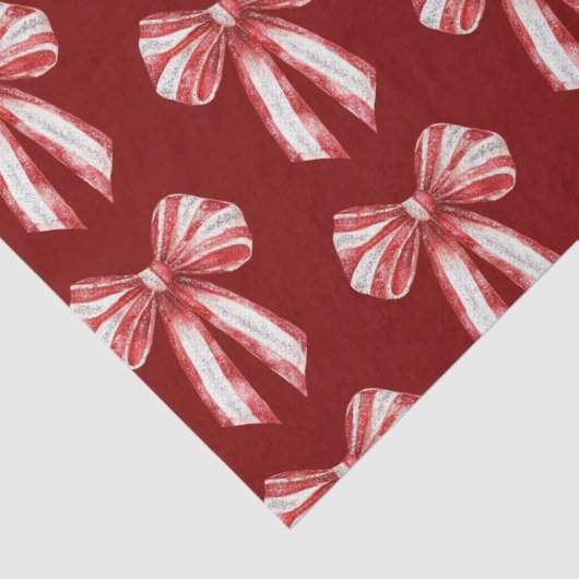 Kerst Rood Witte Pepermunt Bogen Tissuepapier (Detail)