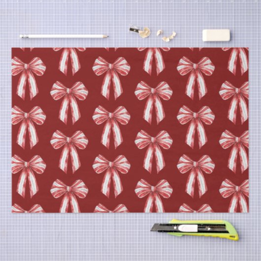 Kerst Rood Witte Pepermunt Bogen Tissuepapier (Craft)