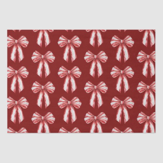 Kerst Rood Witte Pepermunt Bogen Tissuepapier (Voorkant)