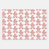 Kerst Rood Witte Pepermunt Bomen Vossen Cookies Inpakpapier Vel (Voorkant 3)