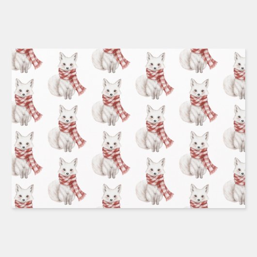 Kerst Rood Witte Pepermunt Bomen Vossen Cookies Inpakpapier Vel (Voorkant 2)