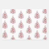 Kerst Rood Witte Pepermunt Bomen Vossen Cookies Inpakpapier Vel (Voorkant)