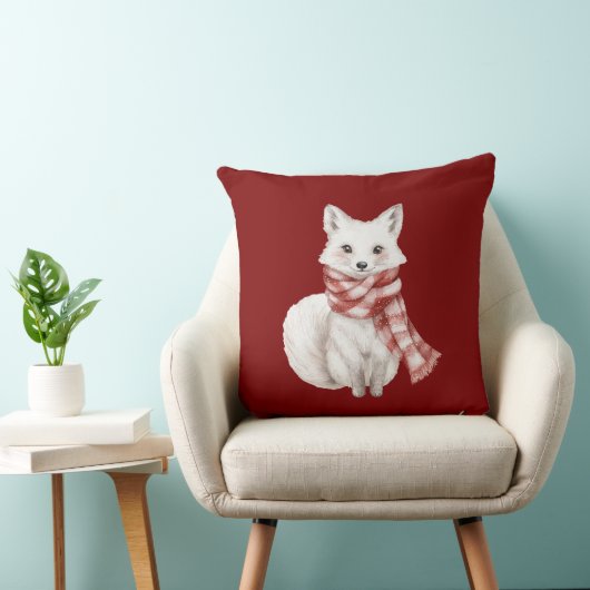 Kerst Rood Witte Pepermunt Vos en Herten Kussen (Stoel)