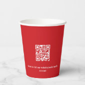 Kerst rood zakelijke logo qr code papieren bekers (Achterkant)