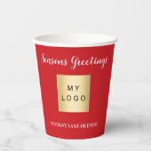 Kerst rood zakelijke logo qr code papieren bekers (Voorkant)