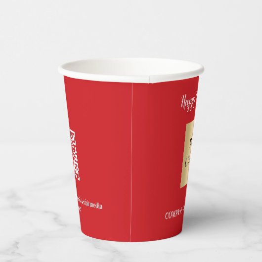 Kerst rood zakelijke logo qr code papieren bekers (Rechts)