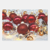 Kerst Rood & Zilver Decor Ballen Inpakpapier Vel (Voorkant 2)