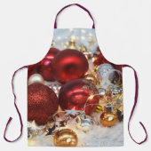 Kerst Rood & Zilver Decor Ballen Schort (Voorkant)