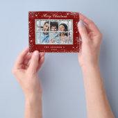 Kerst rood zilver foto venster budget flyer (Hand)