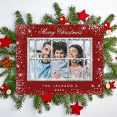 Kerst rood zilver foto venster budget flyer