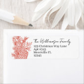 Kerst Rood Zwart Botanisch Retour Adres Etiket (Insitu)