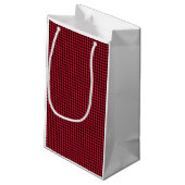 Kerst Rood Zwart Gingham Check Pattern Classic Klein Cadeauzakje (Achterkant Gekanteld)