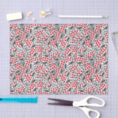 Kerst Rood Zwart Wit Winter Holly Berries Tissuepapier (Craft)